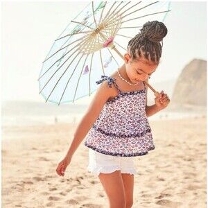 Janie and jack girls size 5 ditsy floral tiered top